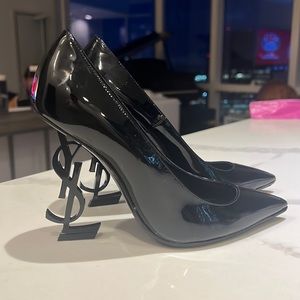 YSL black heels 36.5